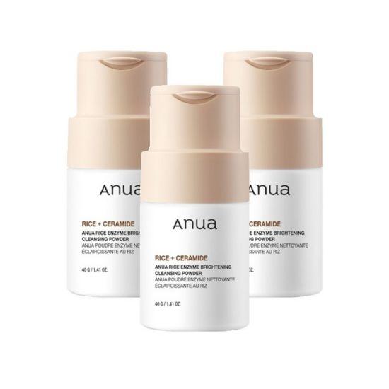 

Anua Rice Brightening Enzyme Cleansing Powder Gentle Exfoliating Face Cleanser Set 40g x 3