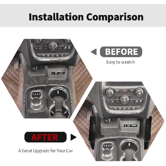 

RT-TCZ Center Console Gear Shift Side Storage Box Tray Organizer Accessories Compatible with Dodge Durango 2014-2020,2PCS