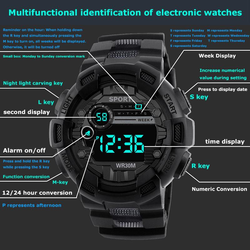 Electronic Watch Trendy Sports Electronic Watch for Middle and High School Students