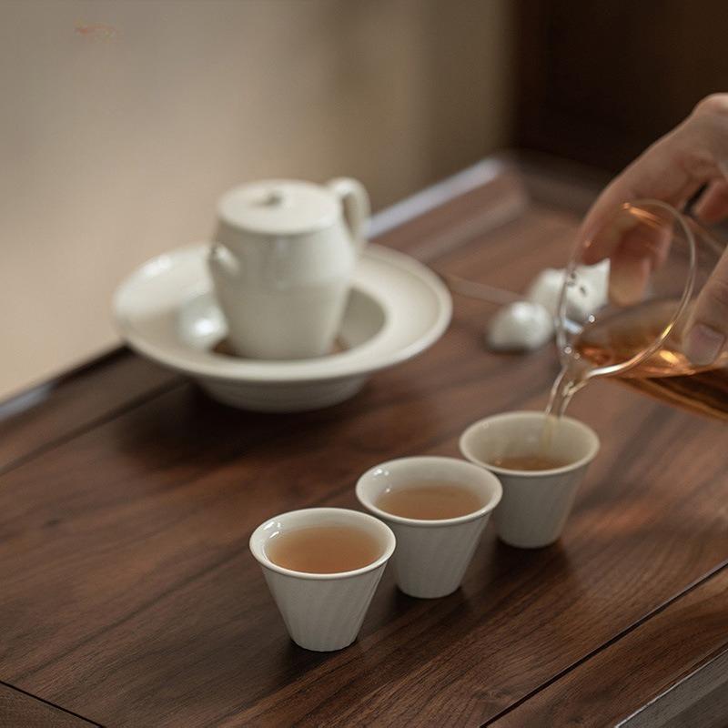 Handmade Retro Teacups Vintage Ceramic Porcelain Tea Cup Teaware Set Chinese Kung Fu Bowls Master Cups Tea Ceremony Drinkware