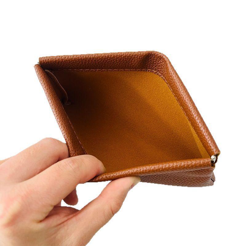 Storage Bag Pu Leather For Long Wallet Passport Driver'S License Document Holder Data Cable Cosmetic Bag For Women Men