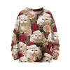 Women's Fashion Casual Long Sleeve Christmas Printed Round Neck Knitted Top