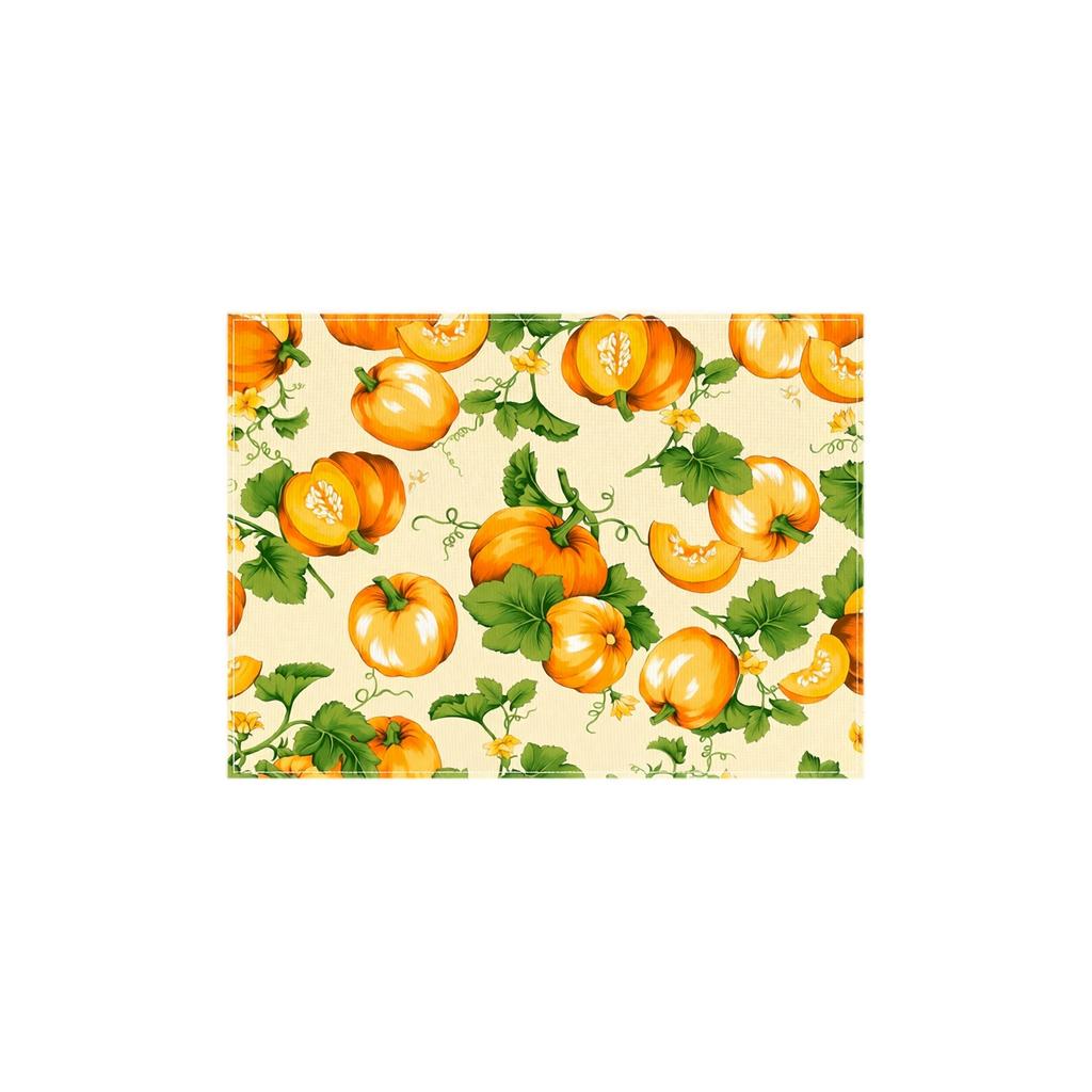 Thanksgiving Holiday Table Placemat Pumpkin and Maple Leaf Pattern Printed Dining Mat 45x30cm for Seasonal Table Decoration
