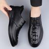 7 Men'S Shoes, Leather Shoes, Genuine Leather Dress Casual Shoes, Spring Low-Top Overalls, Crocodile Pattern Cowhide Surface Flat-Soled Single Shoes