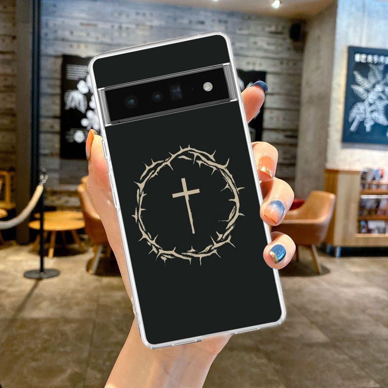 

Phone Case For Google Pixel 10 9 8 7 6 9A 8A 7A 6A 5 4 5A 4A 3A Pro XL Soft Clear TPU Transparent Cover Christian Bible Jesus Google Pixel 6a
