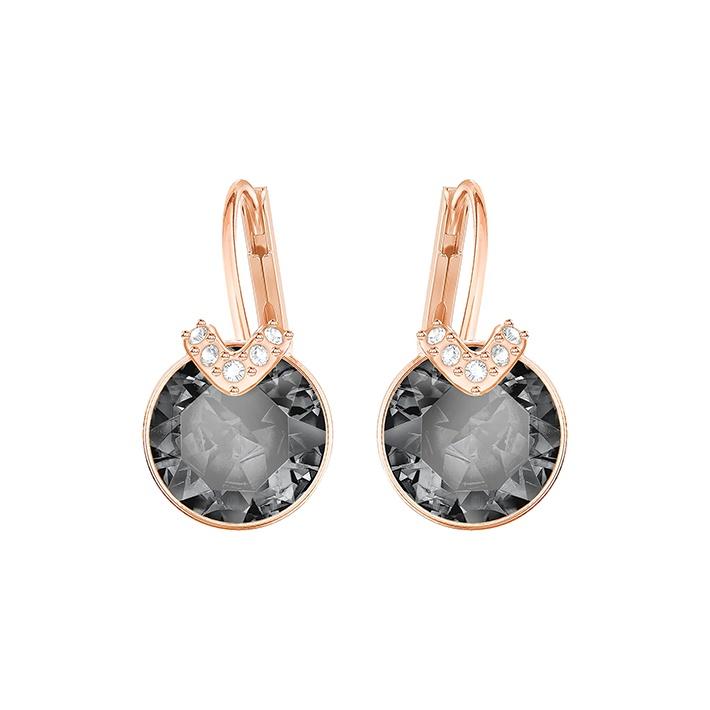 Swarovski Bella V Pierced Crystal Earrings Women earrings Gray 5299317 Box (Random Color)