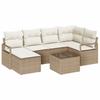 Sofa Set 7 Pcs Beige Poly Rattan