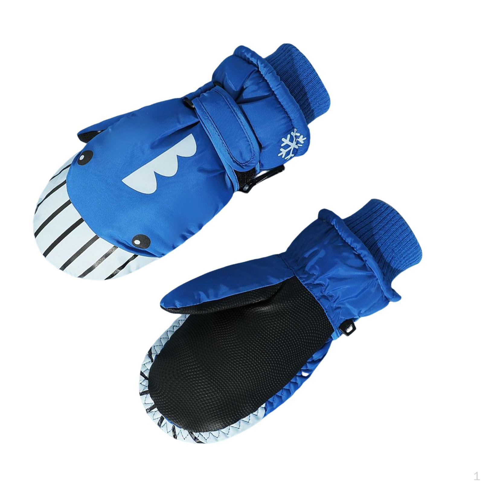 Mittens Adjustable Thickened Practical Durable Insulated Winter Comfortable Waterproof Portable Snow Blue M