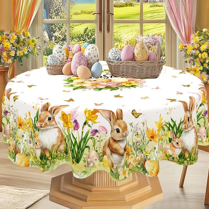 Easter Rabbit Print Tablecloth Digital Modern Minimalist Decorative Table Cover Dining Coffee