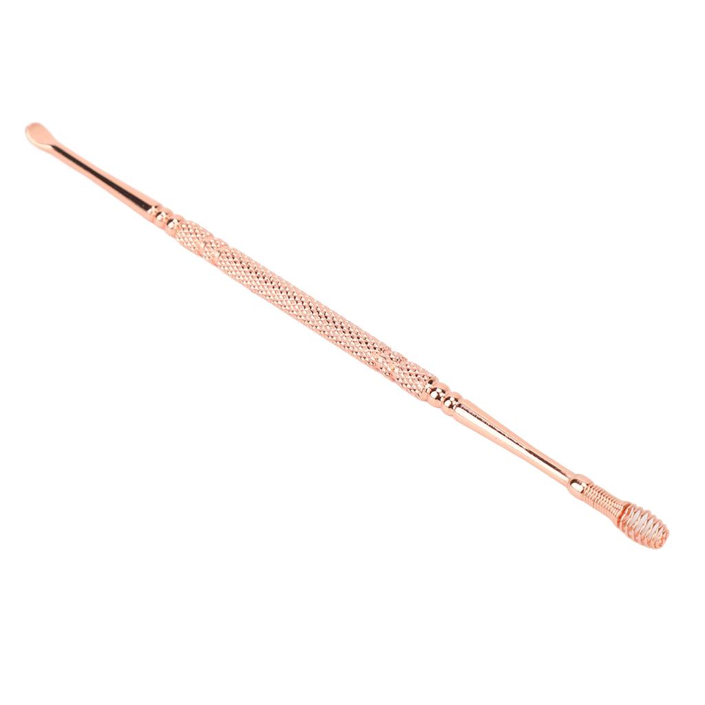 Ear Spoon Double Head Stainless Steel Ergonomic Design Relieve Itching Glossy Rounded Spiral Spring Ear Pick