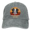 Best Border Collie Dad Ever Baseball Cap Unisex Adjustable Vintage Washed Denim USA