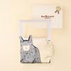 MIKI HOUSE HOT BISCUITS Overalls Gift Set for Boys and Girls, Baby Clothes, Baby Gift, Gray, 80cm, Box Included, 74-9911-689