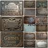 Metall Aluminium Schild Poster Haustor Badezimmer Wandplakette Dekoration Retro Shabby Schild Geprägter Stil Handwerk Blech Malerei