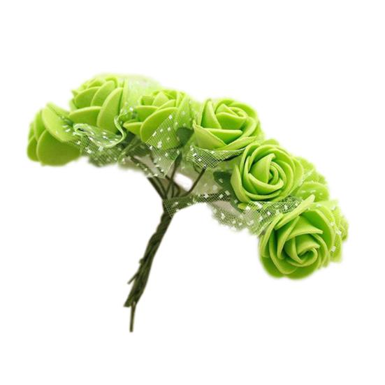 2.5cm Foam Artificial Wrist Flower Fake Rose Bouquet Wedding Party Decoration