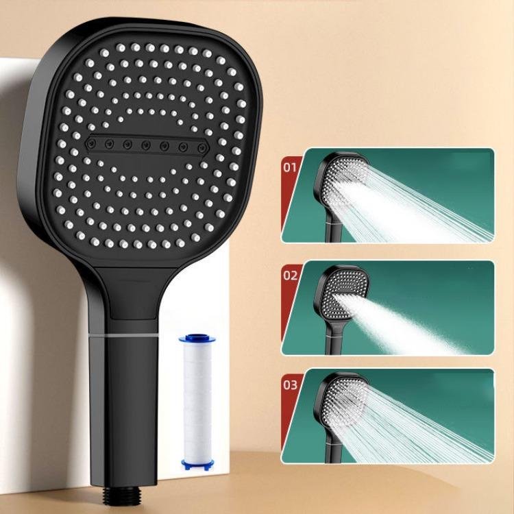 13cm Large Panel Shower Head High Pressure Water Saving Filter Nozzle 3-Mode Shower Head Adjustable Whirlpool Sprayer Bathroom Accessories