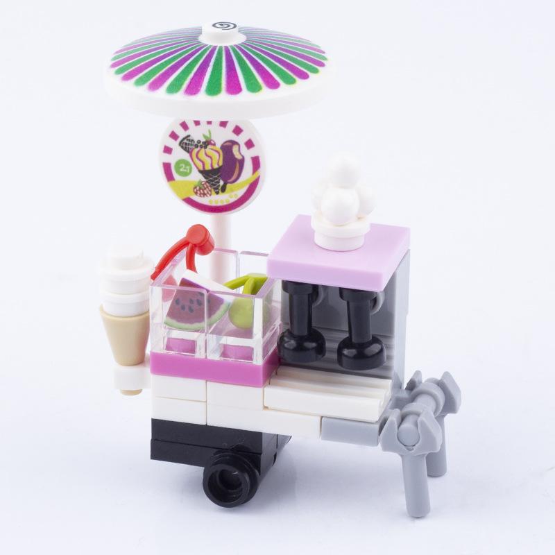 MOC Bricks Toys Model Compatible MOC Parts Bricks City Street Lamp Building Block Lamp with Halloween Bat Lamp