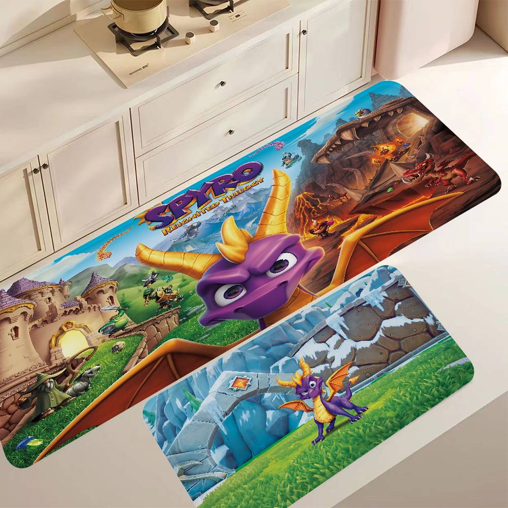 Games S-Spyro Dragon Hallway Carpet Non-Slip Laundry Room Mat Laundry Decor Balcony Child Living Room Toilet Rug