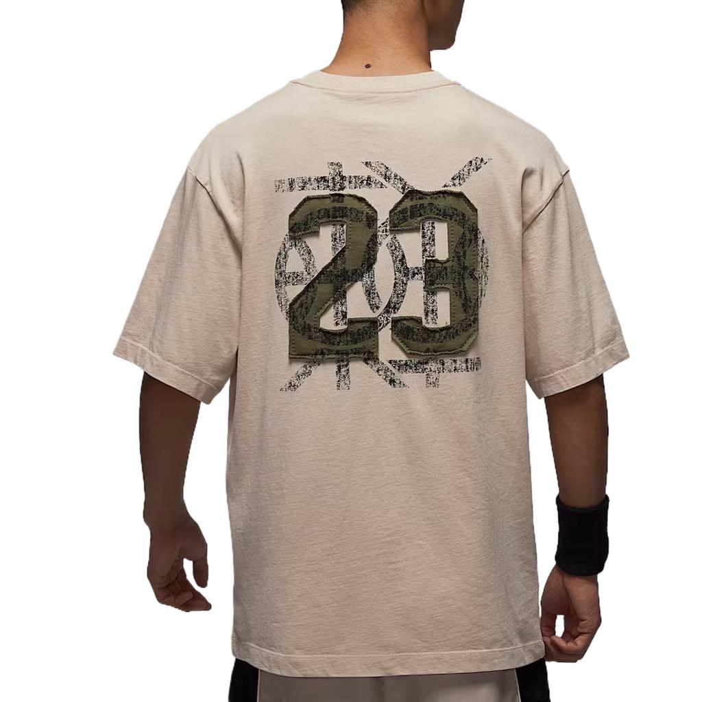 Jordan 85 Dongdan Soft Comfortable Trendy Solid Color Digital Short Sleeve T-Shirt Men T-Shirts Brown HV1257140