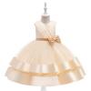 European & American Children's One-Shoulder Piano Performance Evening Dress with Bow
