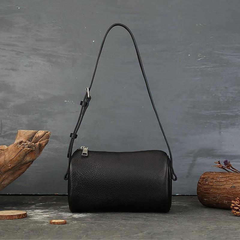 Bolso Cruzado Johnature de Cuero Genuino Casual Versátil Color Sólido Bolso Almohada Suave Piel de Vaca Bolsos de Hombro