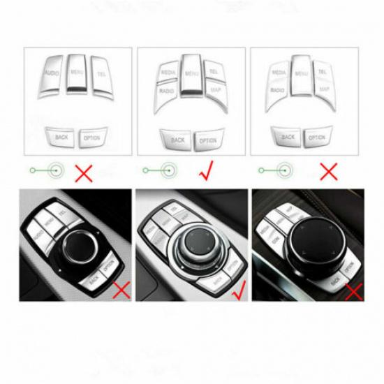 Chrome IDrive Multi Media Button Decor Cover Trim For BMW 1 3 4 5 6 X5 X6 X1 X3