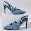Fashion Sexy High Heels Women Shoes Pointed Toe Shallow Slingback Sandals 2024 Designer New Trend Pumps Slippers Party Dress Mujer Shoes