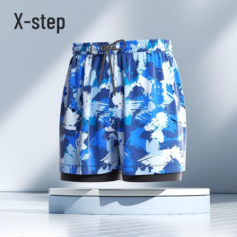 XTEP Men s 2-in-1 Double-Layer Swim Trunks XL