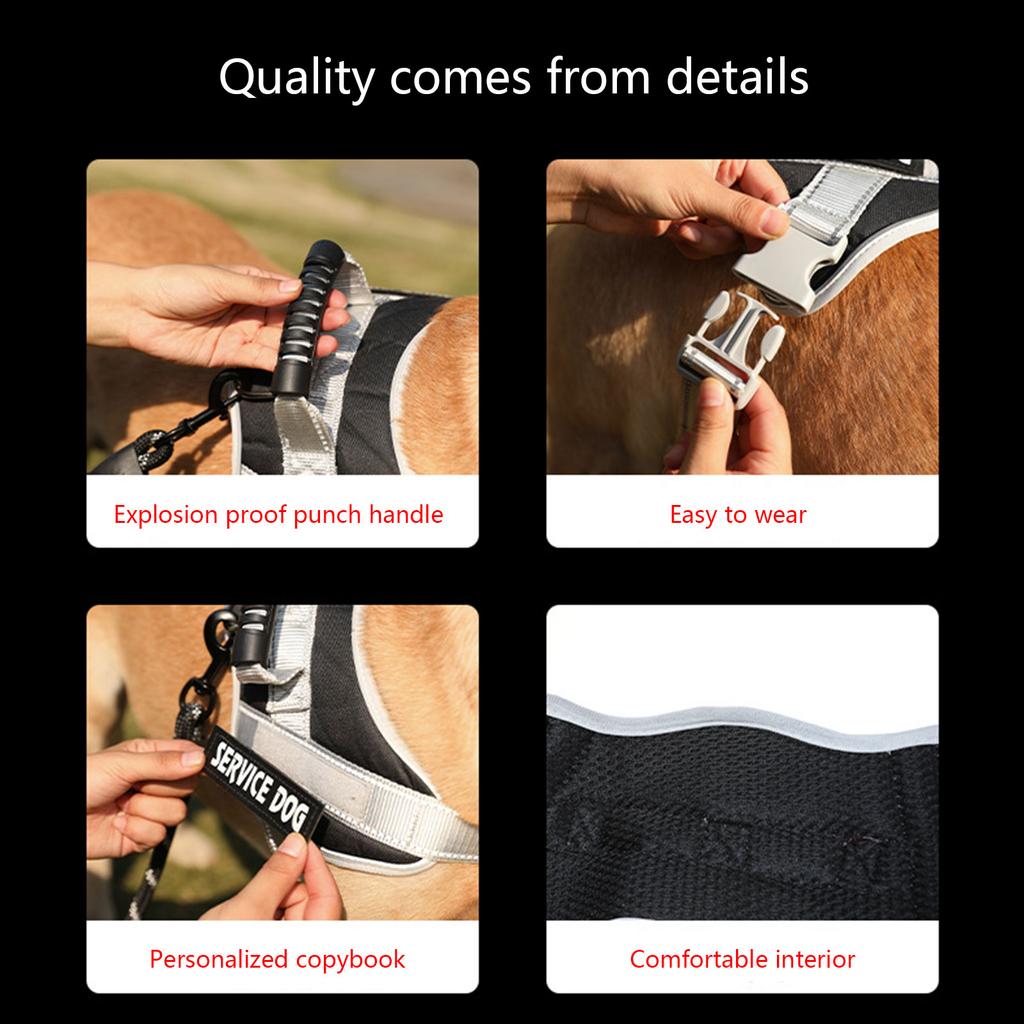 Reflective Dog Harness For Large Dogs No Pull Dogs Harness And Leash Dog Vest