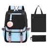 DIY printed primary and secondary school students backpack unisex schoolbag three-piece set