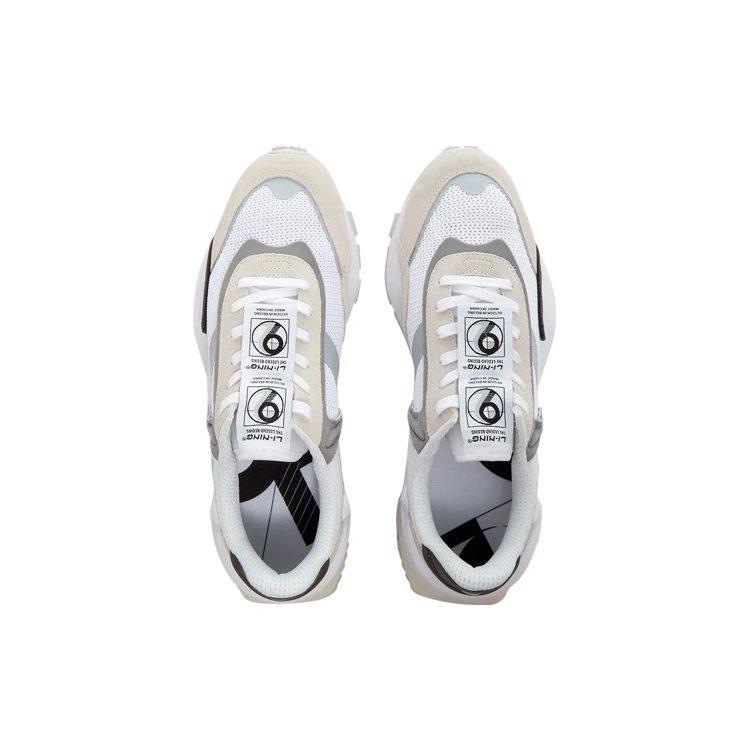 Li Ning Chaussures de Course Basse Résistantes au Glissement et à l'Abrasion pour Homme Blanc Sable Gris AGCR047-1
