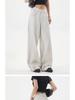 2025 Unisex Distressed Washed Wide-Leg White Gray Jeans - Casual Loose Fit