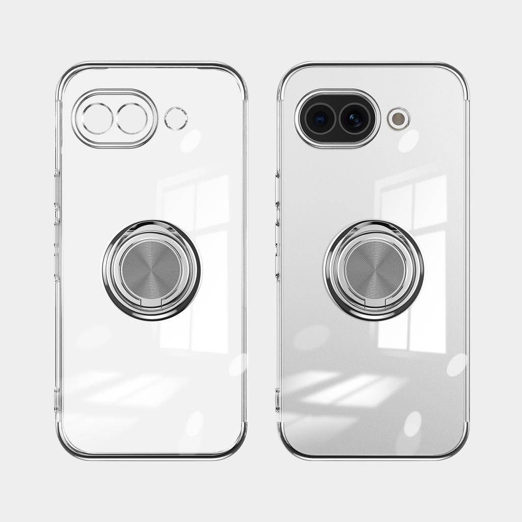 Electroplated Transparent Magnetic Ring Stand Case for For Google Pixel 7 8 9 10 Pro XL 10A 9A 8A 7A 6A Shockproof Holder Cover