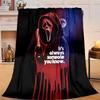1PC Heartbeat Ghostface Of Horror Flannel Blanket Gift, Suitable for Both Men And Women, Soft Ideal for Beds And Sofa, Birthday Or Christmas Gift
