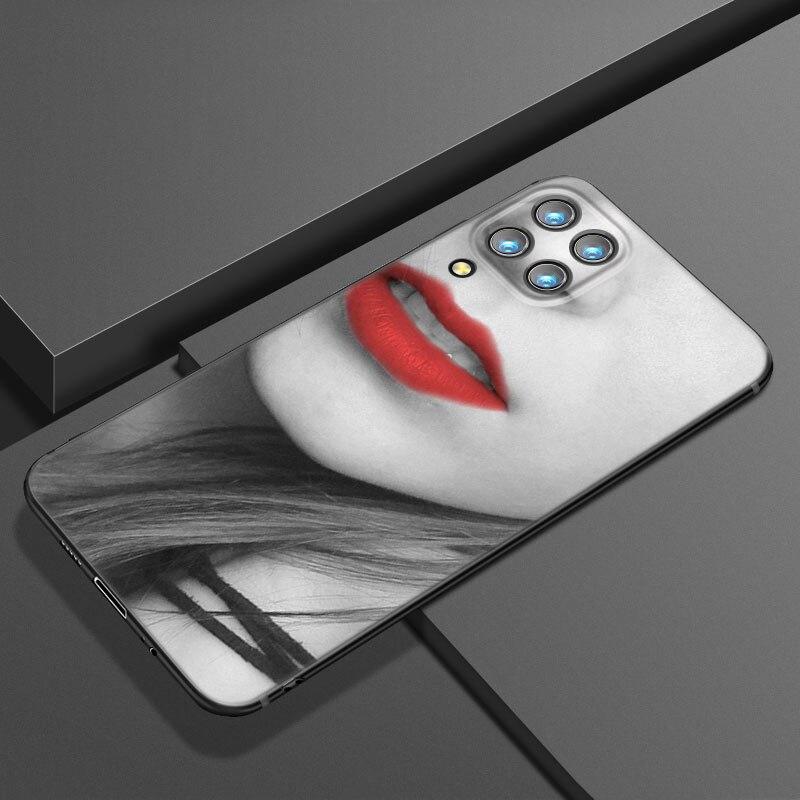 Красивый чехол для телефона с красными губами для Samsung Galaxy A21 A30 A50 A52 S A13 A22 A32 4G A23 A33 A53 A73 5G A12 A31 A51 A70 A71 A72 Samsung A12