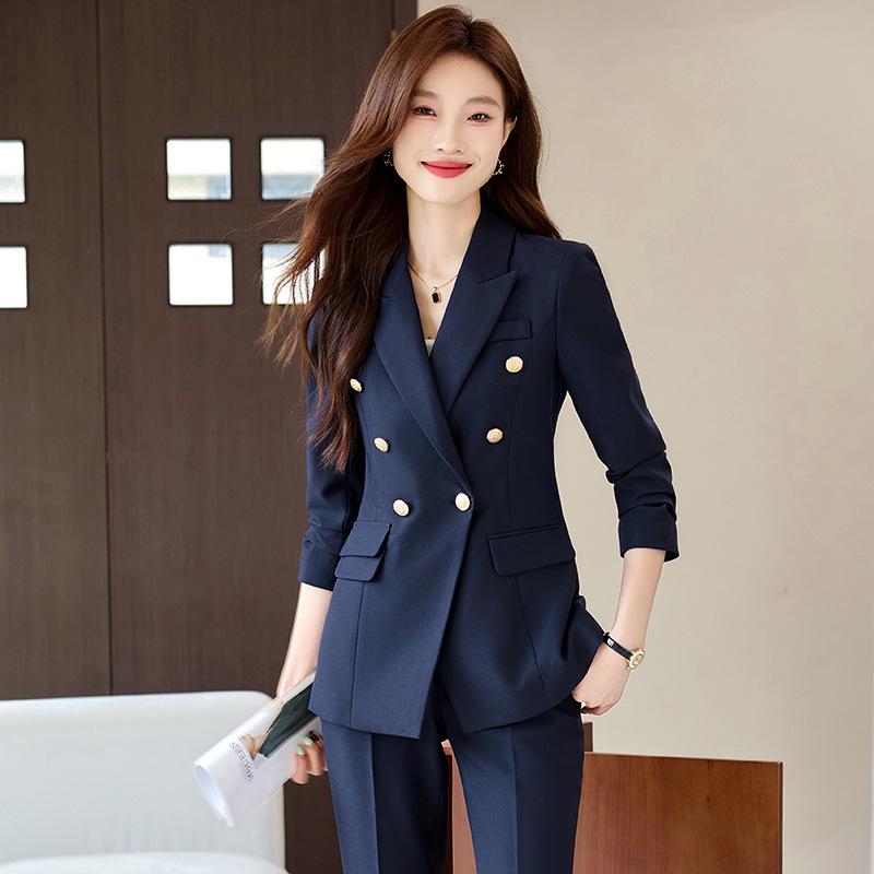 2024 Women's Gray Autumn/Winter Professional Casual Suit Jacket