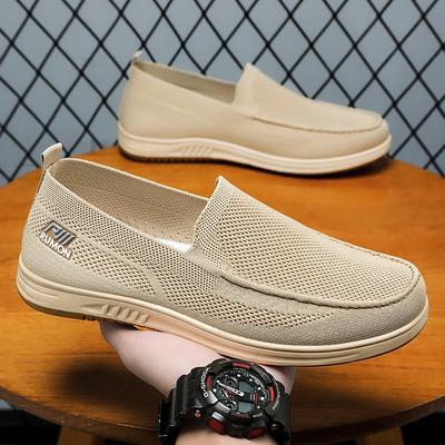 Shoes Men's Casual Shoes New Fly-woven Hollowed-out Non-smelly Feet Mesh Shoes One Pedal Dad Shoes Old Beijing Cloth Shoes
