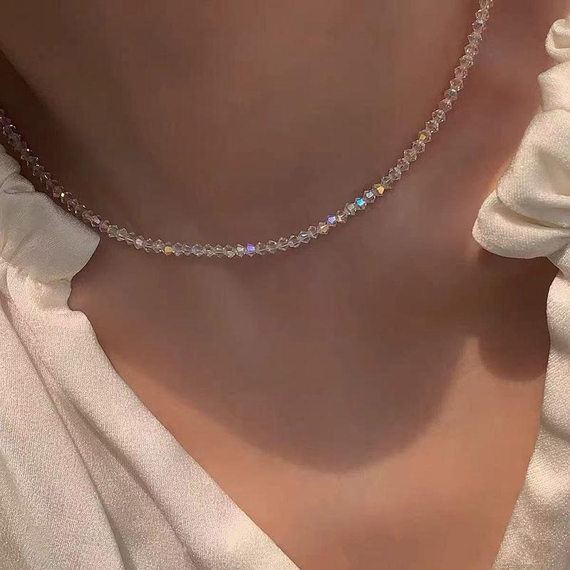 Elegante Damen S925 Sterlingsilber Perlenanhänger Halskette - Leichte Luxus Schlüsselbeinkette