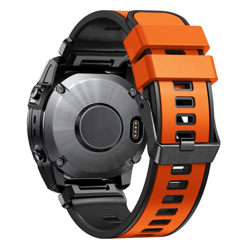 For Garmin Tactix 7 Pro/Tactix Delta Replacement Wristband Quick Release Dual-color Soft Silicone Sport Watch Band