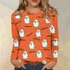 Women's Daily Casual Long-sleeved Flowers Printed Crew-neck Top