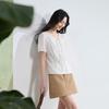 Sancai 2026 Summer Lace V-Neck Short Sleeve White Blouse