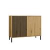 Komoda Front Ryflowany Szafka Kamaro 2D Slim / Gładki Dąb Artisan Lamele