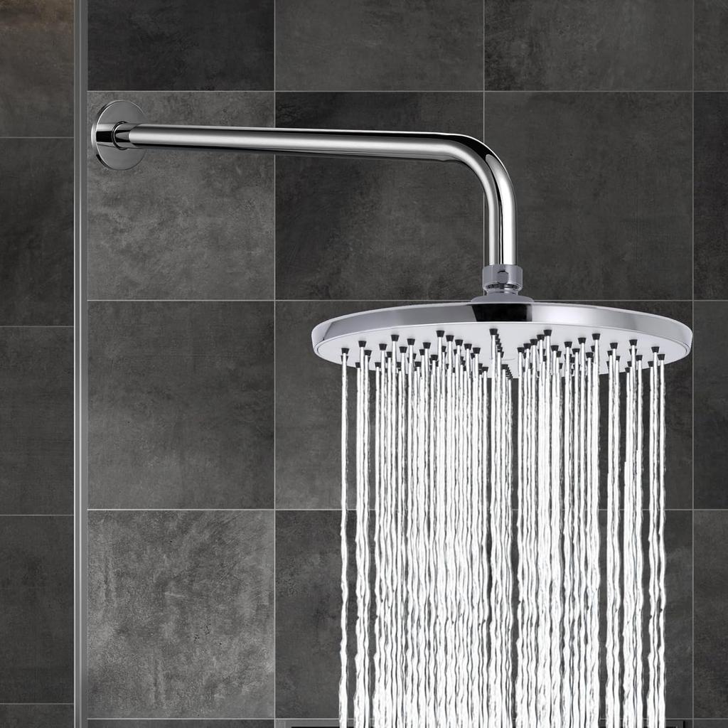 Shower Arm with Flange 30cm/40cm Stainless Steel Wall-Mounted Replacement Shower Arm for Fixed Shower Head and Rain Shower Head