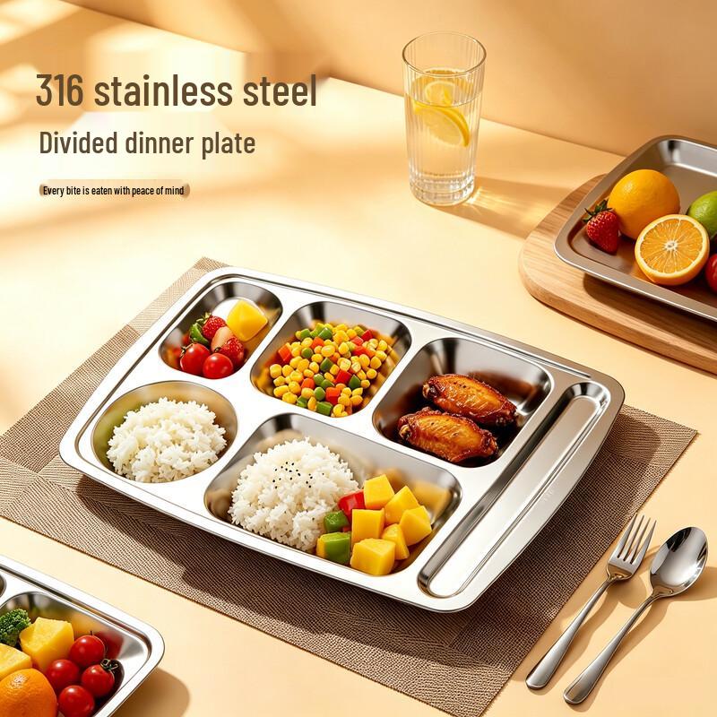 316L Stainless Steel Partitioned Meal Tray