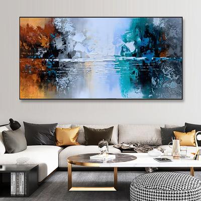 Abstrakte Landschaft, Seeblick, handgemalte Leinwand, Gemälde, Poster und Drucke, Wandkunst, Bilder, Wohnzimmer, Heimdekoration, ohne Rahmen