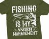 Men's Fishing Tee Shirt Fishing Is My Anger Management T-Shirt Fisherman Gifts Father's Day Fishing Tee Shirts For Him Fishing Gift Ideas