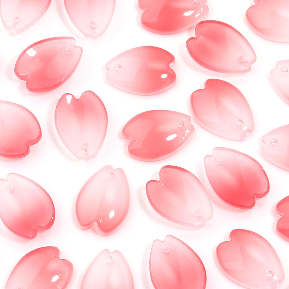 

30pcs Colorful Cherry Blossom Petal Lampwork Beads Loose Spacer Glass Beads For Jewelry Making DIY Bracelet Necklace Accessories красный