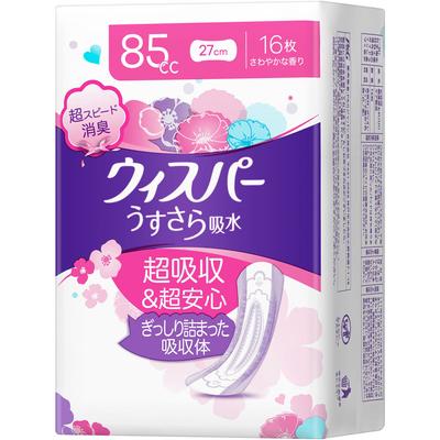 Wispa-Usuzusara Absorbent Long-Time Comfortable Use 85cc 16sheets 16sheets Whisper Light Incontinence Surface Material: Polyolefin Nonwoven