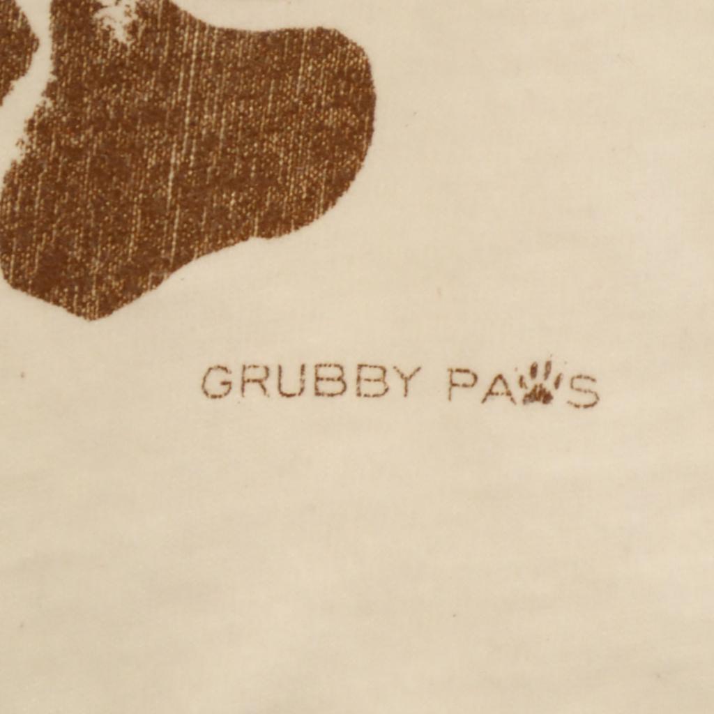 OLD 90s Footprint Short Sleeve T-shirt Cream Single Stitch Men's Used