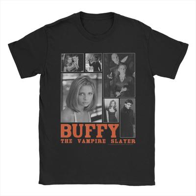 Camiseta Buffy a Caça-Vampiros para Homens Algodão Camiseta Divertida Gola Redonda Camisetas Manga Curta Tops Presente de Aniversário