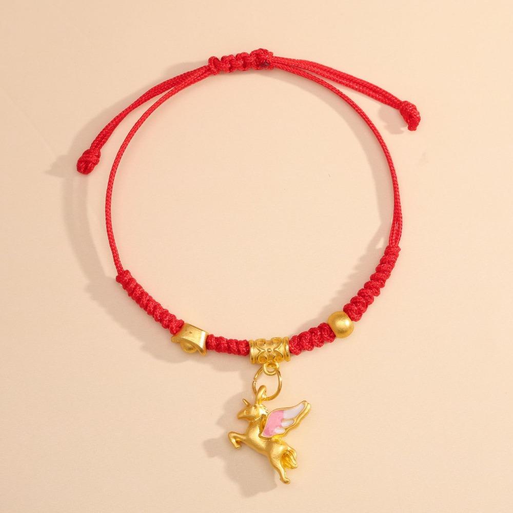 2026 Pferdejahr Pferdejahr Armband Tierkreisjahr Glücksarmband Glückliches Pony Rote Schnur Paar